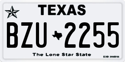 TX license plate BZU2255