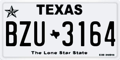 TX license plate BZU3164