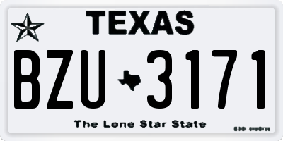TX license plate BZU3171