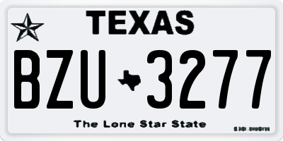 TX license plate BZU3277