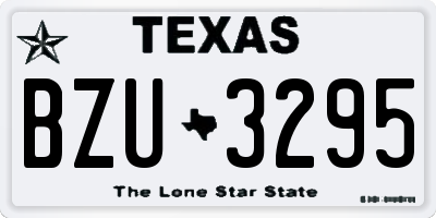 TX license plate BZU3295