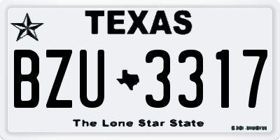 TX license plate BZU3317