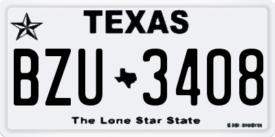 TX license plate BZU3408