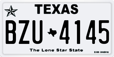 TX license plate BZU4145