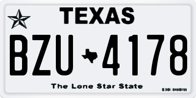 TX license plate BZU4178