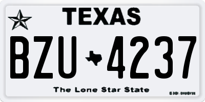 TX license plate BZU4237