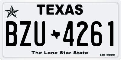 TX license plate BZU4261
