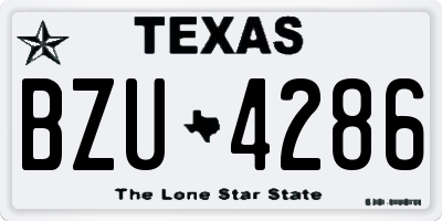 TX license plate BZU4286