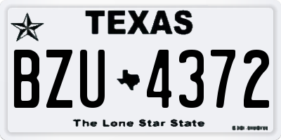 TX license plate BZU4372