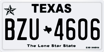 TX license plate BZU4606