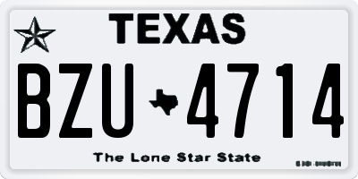TX license plate BZU4714