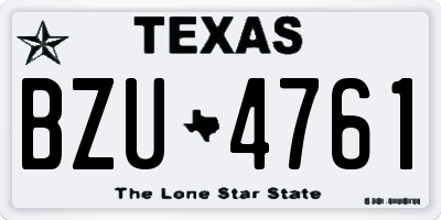 TX license plate BZU4761