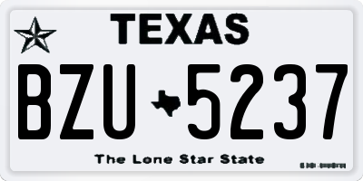 TX license plate BZU5237