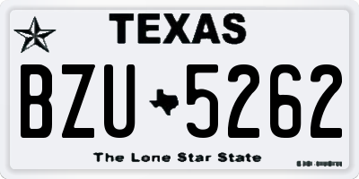 TX license plate BZU5262