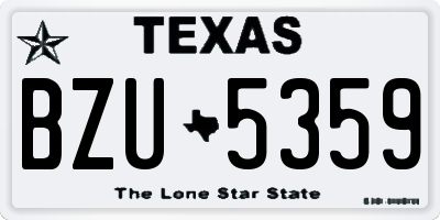 TX license plate BZU5359