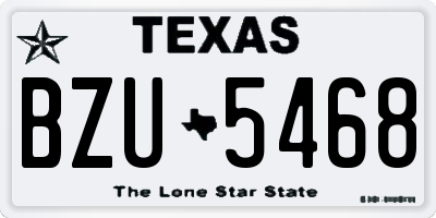 TX license plate BZU5468
