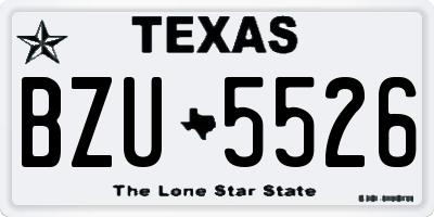 TX license plate BZU5526