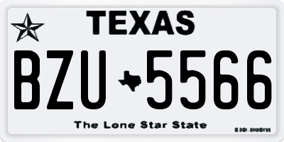 TX license plate BZU5566