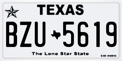 TX license plate BZU5619