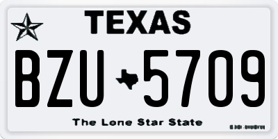 TX license plate BZU5709