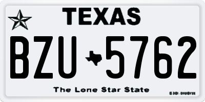 TX license plate BZU5762