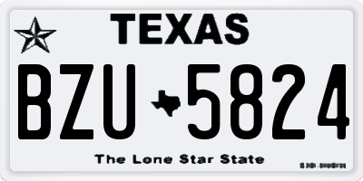 TX license plate BZU5824