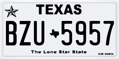 TX license plate BZU5957