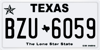 TX license plate BZU6059