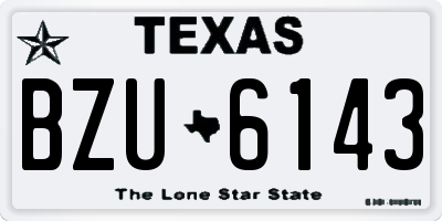 TX license plate BZU6143