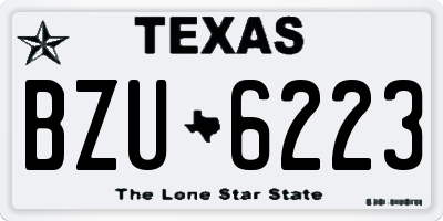 TX license plate BZU6223