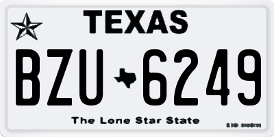 TX license plate BZU6249