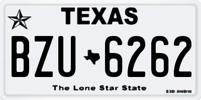 TX license plate BZU6262