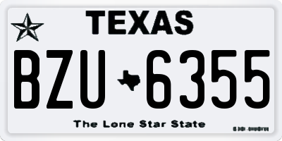 TX license plate BZU6355