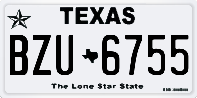 TX license plate BZU6755