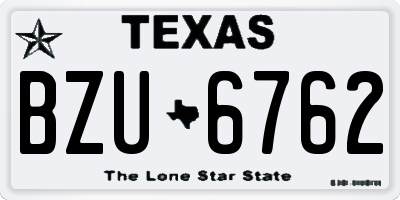 TX license plate BZU6762