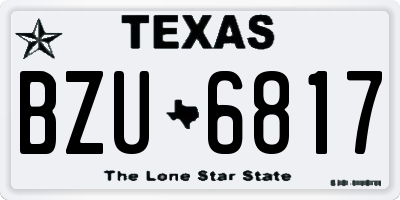 TX license plate BZU6817