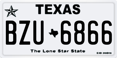 TX license plate BZU6866