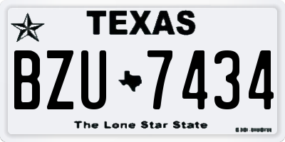 TX license plate BZU7434