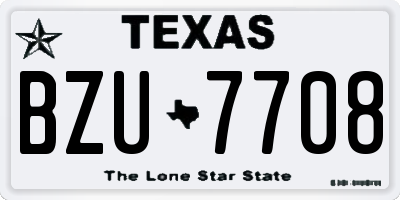 TX license plate BZU7708