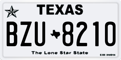 TX license plate BZU8210