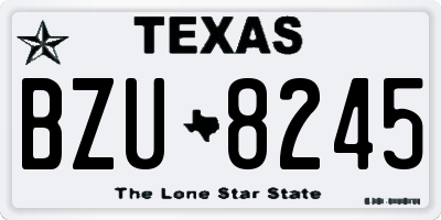 TX license plate BZU8245