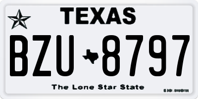 TX license plate BZU8797