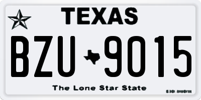 TX license plate BZU9015
