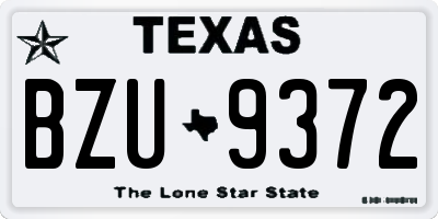 TX license plate BZU9372
