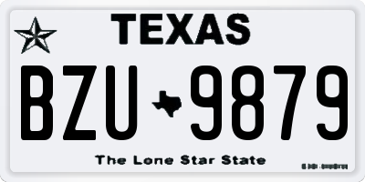 TX license plate BZU9879