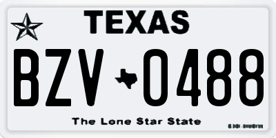 TX license plate BZV0488