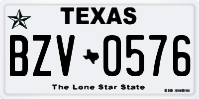 TX license plate BZV0576