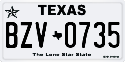 TX license plate BZV0735