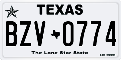 TX license plate BZV0774
