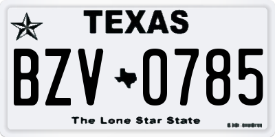TX license plate BZV0785